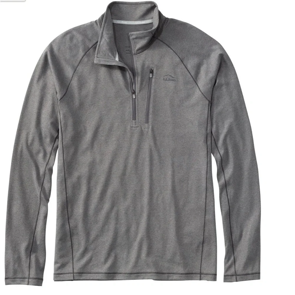 Men’s L.L. Bean's Quick Dry Trail Tee 1/4 Zip w/ Chest Zip Pocket - Picture 1 of 5